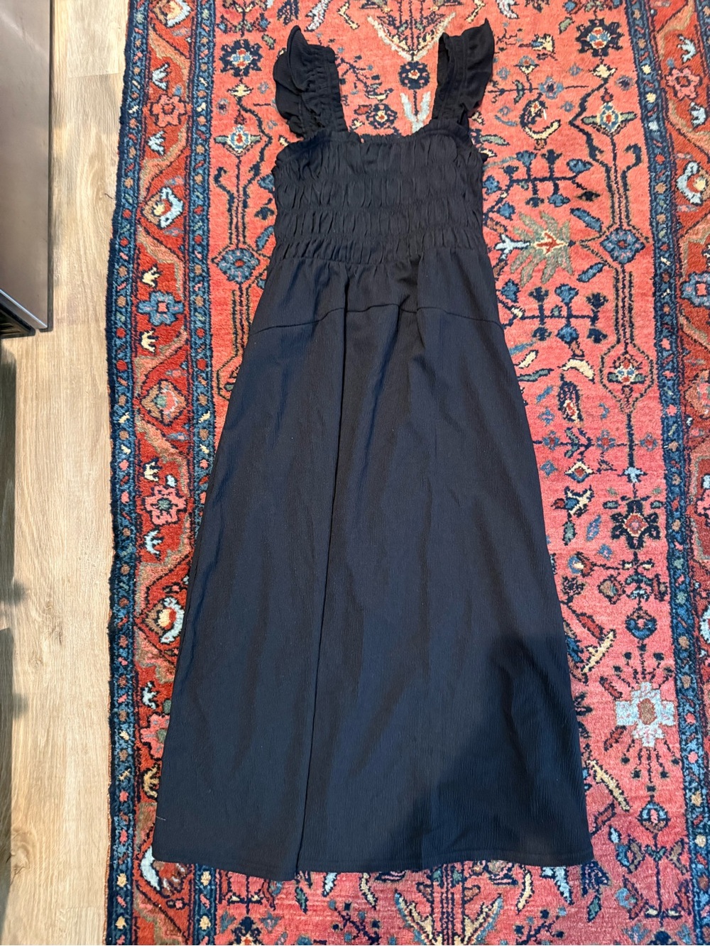 Old Navy Black Smocked Bodice Maxi Dress